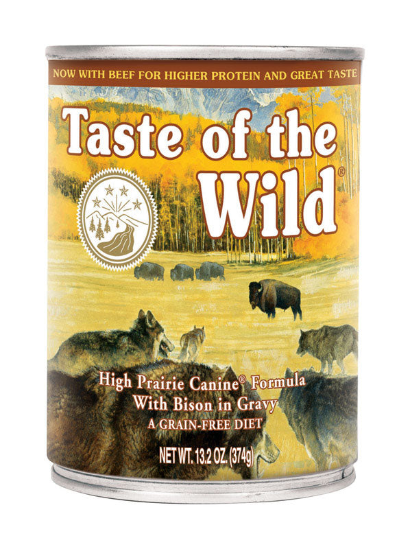 Taste of the Wild High Prairie Adult Bison Dog Food Grain Free 13.2 oz, Pack of 12