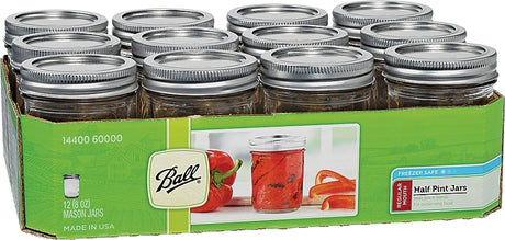 Ball 60000 Mason Jar, Regular Mouth, 8 oz, Glass, Clear