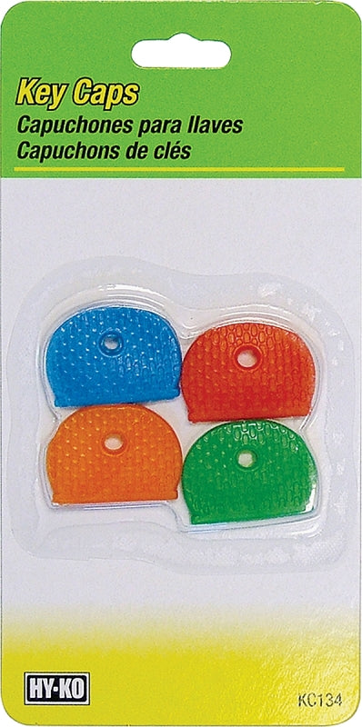Hy-Ko 2GO Series KC134 Key Cap Set, Vinyl, Blue/Dark Green/Light Yellow/Red, Pack of 5
