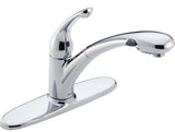 Delta Signature 470-PROMO-DST Kitchen Faucet, 1.8 gpm, 1-Handle, Ceramic, Chrome Plated, Deck, Lever Handle
