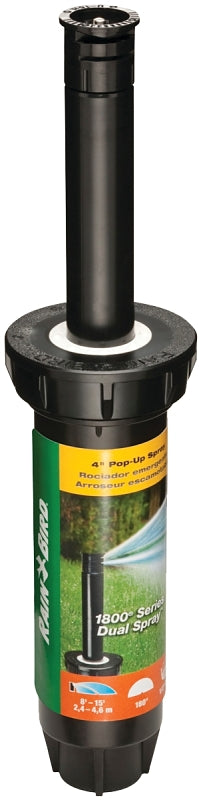 Rain Bird 1804HDS Spray Head Sprinkler, Part-Circle, 0.1 gpm, 1/2 in Connection, FNPT, 8 to 15 ft, Plastic