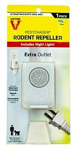 Victor M751PS Sonic Rodent Repellent with Nightlight, 1.69 in L, 1-3/4 in W, 2.63 in H