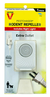 Victor M751PS Sonic Rodent Repellent with Nightlight, 1.69 in L, 1-3/4 in W, 2.63 in H