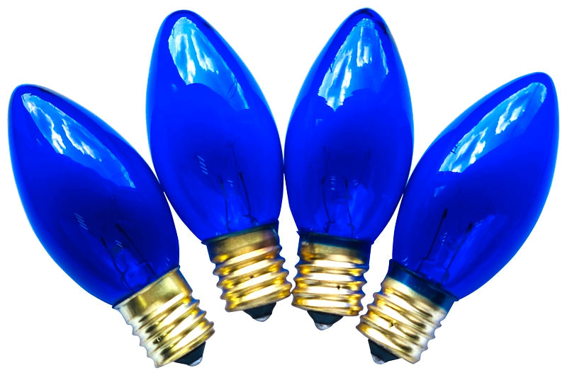 Hometown Holidays 19294 Light Bulb, 7 W, Intermediate Lamp Base, Incandescent Lamp, Transparent Blue Light, Pack of 25