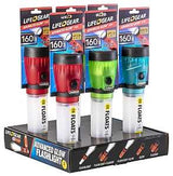 LifeGear 41-3732 Flashlight, AA Battery, LED Lamp, 80 Lumens, 25 hr Run Time, Red, Pack of 6