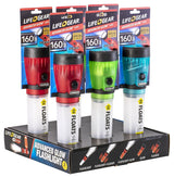 LifeGear 41-3732 Flashlight, AA Battery, LED Lamp, 80 Lumens, 25 hr Run Time, Red, Pack of 6