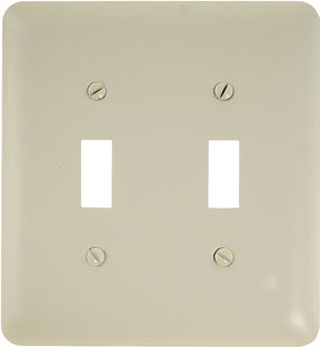 Amerelle 935TTAL Wallplate, 5 in L, 4-5/8 in W, 2 -Gang, Steel, Light Almond