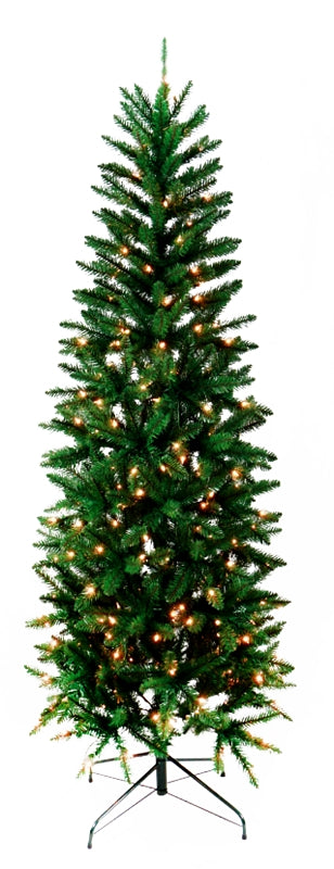 Hometown Holidays 27202 Christmas Tree, 7 ft H, Alpine Fir Family, 120 W, Tungsten Bulb, Clear Light