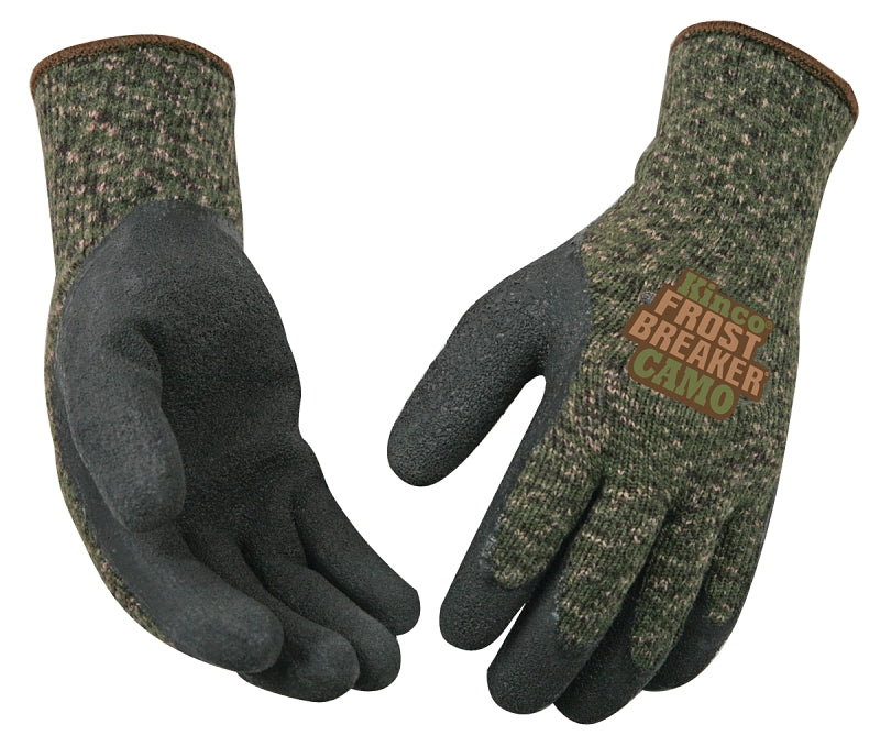 Frost Breaker 1788-XL Thermal Protective Gloves, Men's, XL, Regular Thumb, Knit Wrist Cuff, Acrylic, Camouflage/Green