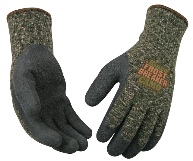 Frost Breaker 1788-XL Thermal Protective Gloves, Men's, XL, Regular Thumb, Knit Wrist Cuff, Acrylic, Camouflage/Green