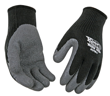Warm Grip 1790-L Thermal Protective Gloves, Men's, L, 11 in L, Wing Thumb, Knit Wrist Cuff, Acrylic/Latex, Black
