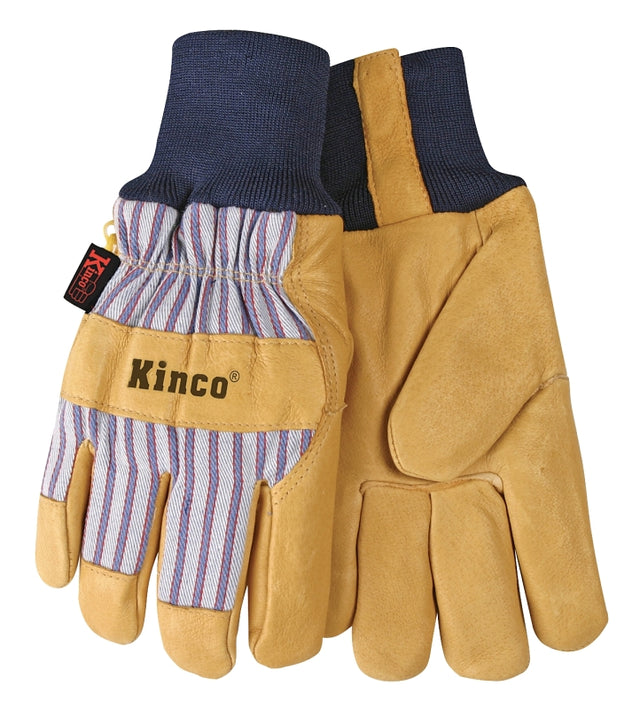 Heatkeep 1927KW-M Thermal Protective Gloves, Men's, M, Angled Wing Thumb, Knit Wrist, Cotton Blend Canvas