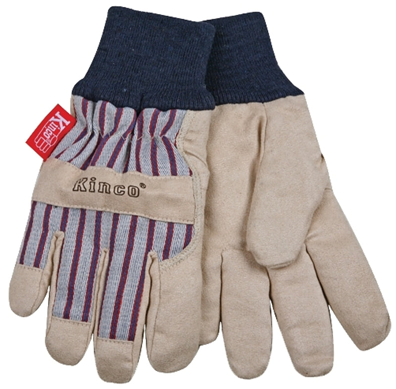Heatkeep 1927KW-Y Thermal Protective Gloves, Men's, Angled Wing Thumb, Knit Wrist, Cotton Blend Canvas