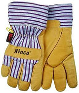 Kinco 1927-C Protective Gloves with Safety Cuff, Wing Thumb, Blue/Tan