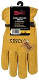 Kinco 50BT-XL Driver Gloves, Men's, XL, Keystone Thumb, Ball and Tape Cuff, Suede Cowhide Leather, Gold