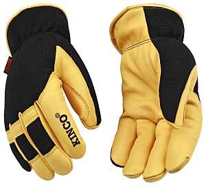 KincoPro 101HK-L Safety Gloves, Men's, L, Wing Thumb, Shirred Elastic Wrist Cuff, Polyester/Spandex Back, Gold