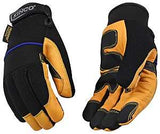 KincoPro 102HK-L Safety Gloves, L, Gold, Men's, Wing Thumb, Hook and Loop, Polyester/Spandex, Goatskin Leather Palm