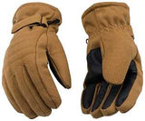 Kinco 1170-M Ski Gloves, M, Wing Thumb, Hook-and-Loop Cuff, Canvas, Brown
