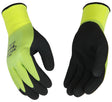 Hydroflector 1786P-L Thermal Protective Gloves, Men's, L, Knit Wrist Cuff, Latex Coating, Acrylic, Black/Green