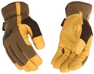 KincoPro 2014HK-L Driver Gloves, Men's, L, Easy-On, Shirred Elastic Wrist Cuff, TPR Back, Brown