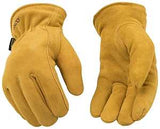 Kinco 903HK-L Gloves, Men's, L, Keystone Thumb, Easy-On Cuff, Deerskin Leather, Gold