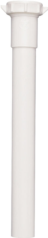 Plumb Pak PP945W Pipe Extension Tube, 1-1/4 in, 12 in L, Slip-Joint, Plastic, White
