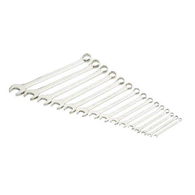 GearWrench 81901 Wrench Set, 15 -Piece, Alloy Steel, Full Polish Chrome, Specifications: SAE Measurement