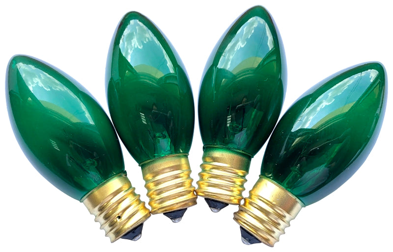 Hometown Holidays 19295 Light Bulb, 7 W, Intermediate Lamp Base, Incandescent Lamp, Transparent Green Light, Pack of 20