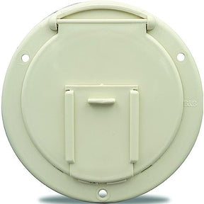 B&amp;B Molders 94328 Round Electric Cable Hatch w/Back, 4-5/8" Polar White