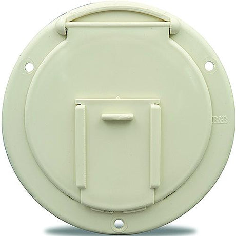 B&amp;B Molders 94328 Round Electric Cable Hatch w/Back, 4-5/8" Polar White