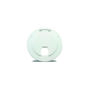 B&amp;B Molders 94331 Round Electric Cable Hatch w/o Back, 5-1/8" Polar White