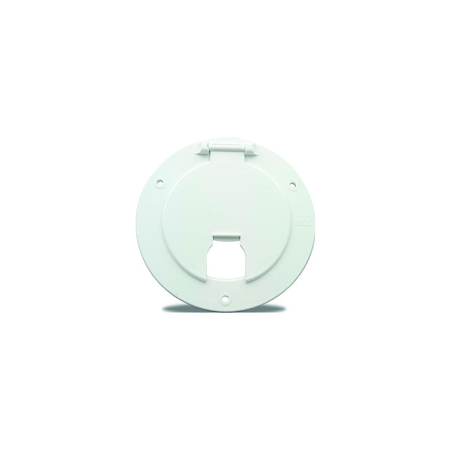 B&B Molders 94331 Round Electric Cable Hatch w/o Back, 5-1/8″ Polar White