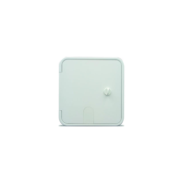 B&B Molders 94339 Square Electric Cable Hatch, Large w/Open Back & Thumb Latch, Polar White