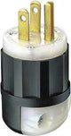 Leviton 026-05266-0PB Electrical Plug, 15/64 to 11/16 in, 2-Pole, 15 A, 125 V, NEMA: NEMA 5-15P, Black/White