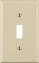 Leviton 024-80701-00T Wallplate, 4-1/2 in L, 2-3/4 in W, 1 -Gang, Nylon, Light Almond, Smooth