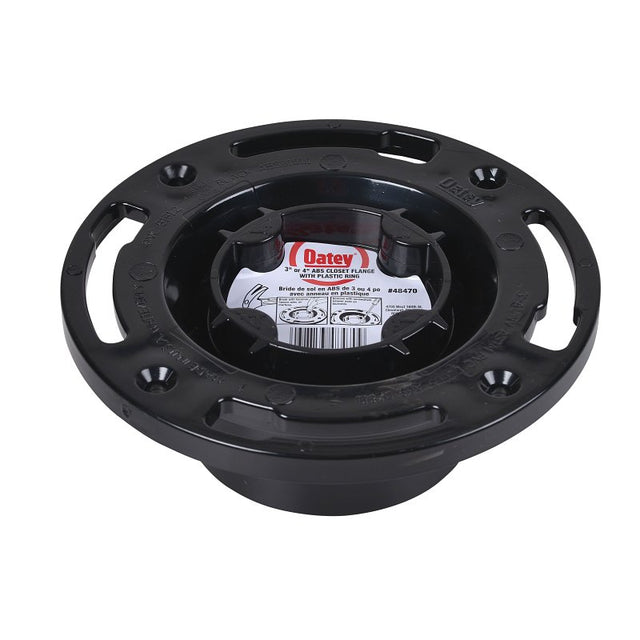 Oatey 48470 Closet Flange, 3, 4 in Connection, ABS, For: 3 in or Inside 4 in SCH 40 DWV Pipe