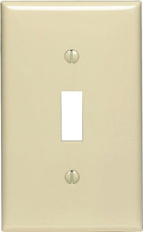 Leviton PJ1-I Wallplate, 4-7/8 in L, 3-1/8 in W, 1 -Gang, Nylon, Ivory