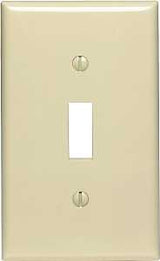 Leviton PJ1-I Wallplate, 4-7/8 in L, 3-1/8 in W, 1 -Gang, Nylon, Ivory