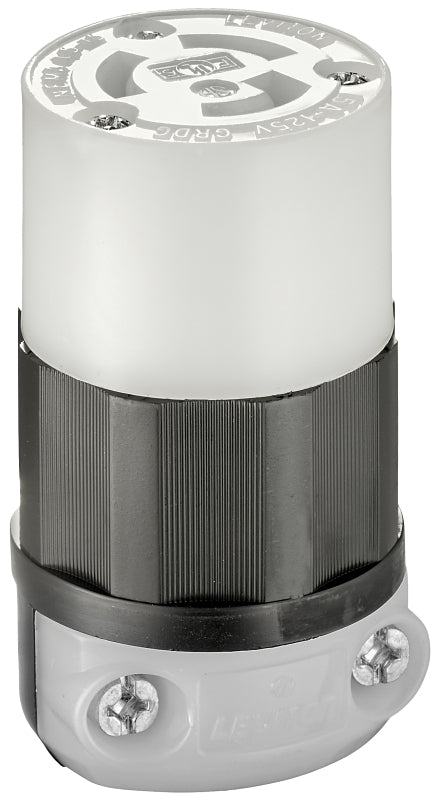 Leviton 026-05269-0PB Electrical Connector, 2 -Pole, 15 A, 125 V, NEMA: NEMA 5-15R, Black/White