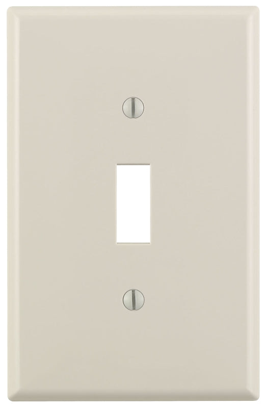 Leviton 00PJ1-00T Wallplate, 4-7/8 in L, 3-1/8 in W, 1-Gang, Nylon, Light Almond