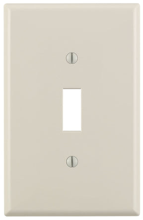Leviton 00PJ1-00T Wallplate, 4-7/8 in L, 3-1/8 in W, 1-Gang, Nylon, Light Almond
