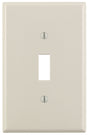 Leviton 00PJ1-00T Wallplate, 4-7/8 in L, 3-1/8 in W, 1-Gang, Nylon, Light Almond