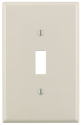 Leviton 00PJ1-00T Switch Wallplate, 4-7/8 in L, 3-1/8 in W, 1 -Gang, Nylon, Light Almond