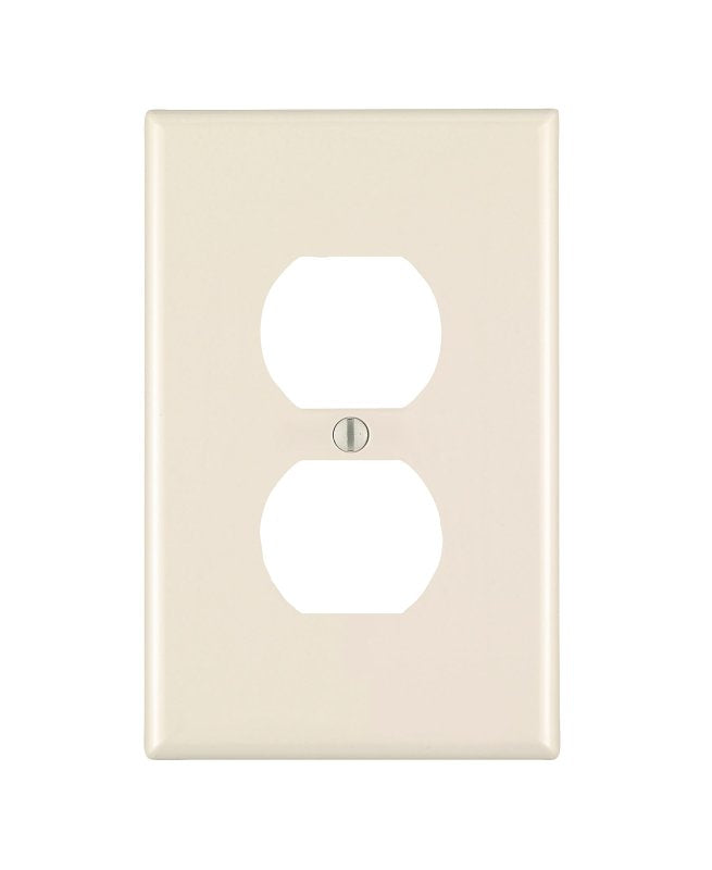 Leviton R56-78103-00T Wallplate, 5-1/4 in L, 3-1/2 in W, Jumbo, 1 -Gang, Plastic, Light Almond, Smooth