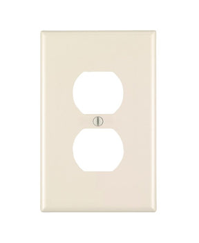 Leviton R56-78103-00T Wallplate, 5-1/4 in L, 3-1/2 in W, Jumbo, 1 -Gang, Plastic, Light Almond, Smooth