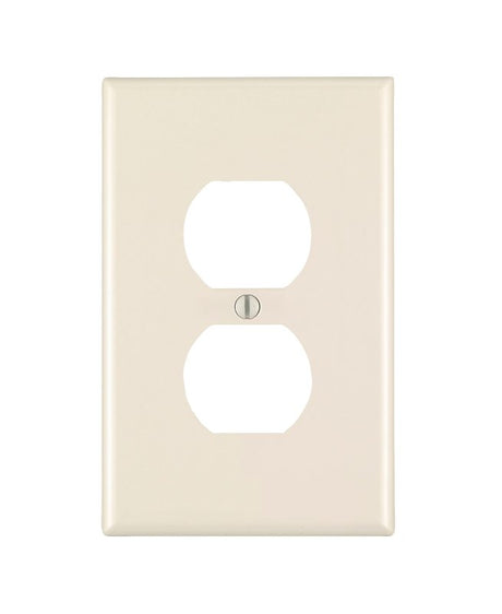 Leviton R56-78103-00T Wallplate, 5-1/4 in L, 3-1/2 in W, Jumbo, 1 -Gang, Plastic, Light Almond, Smooth