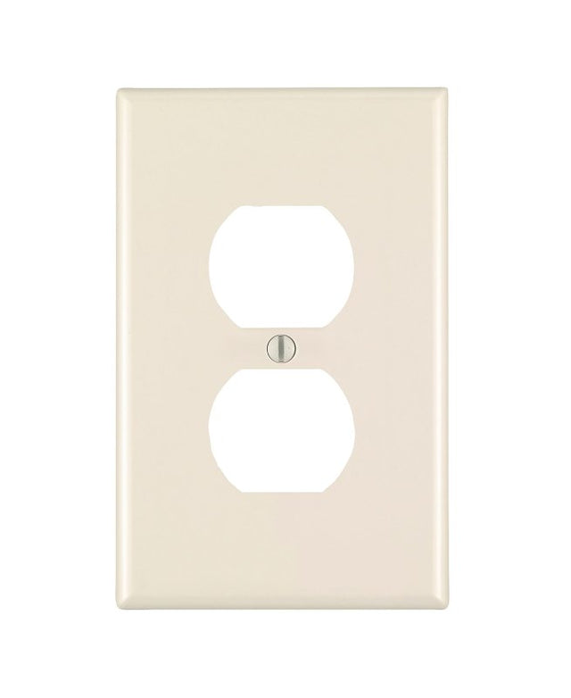 Leviton R56-78103-00T Wallplate, 5-1/4 in L, 3-1/2 in W, Jumbo, 1 -Gang, Plastic, Light Almond, Smooth