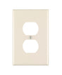 Leviton R56-78103-00T Wallplate, 5-1/4 in L, 3-1/2 in W, Jumbo, 1 -Gang, Plastic, Light Almond, Smooth