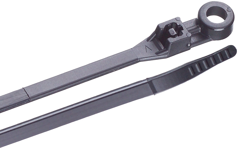 Gardner Bender 48-308UVB Cable Tie, 1/4 in Max Bundle Dia, Nylon, Black, 8.63 in L, 100/BAG