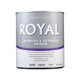 Royal Primer Flat Acrylic Latex Halt Sealing Primer 1 qt, Pack of 4